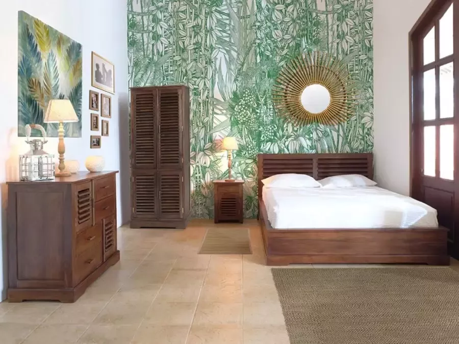 Kledingkast BALI II 4 deuren L73 cm Massief teak L 73 cm x H 180 cm x D 38 cm