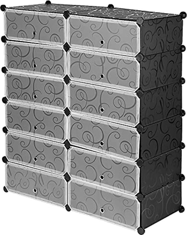 Kledingkast en boekenkast systeem met 12 kubussen Eenvoudige montage voor woonkamer kantoor en meer