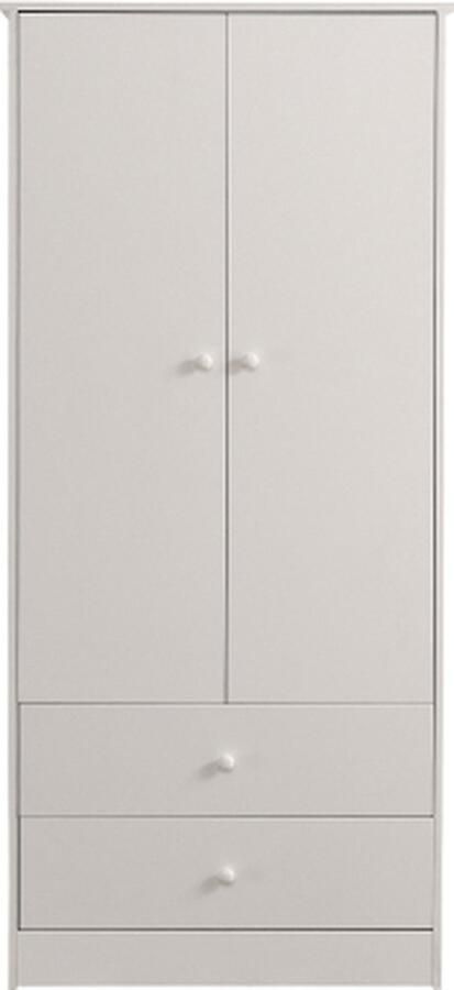 Zonder merk Gotagee Kledingkast Kleerkast met Stang 2-Deurs 2 Laden Slaapkamerkast Woonkamer Kast Halgarderobekast Wit