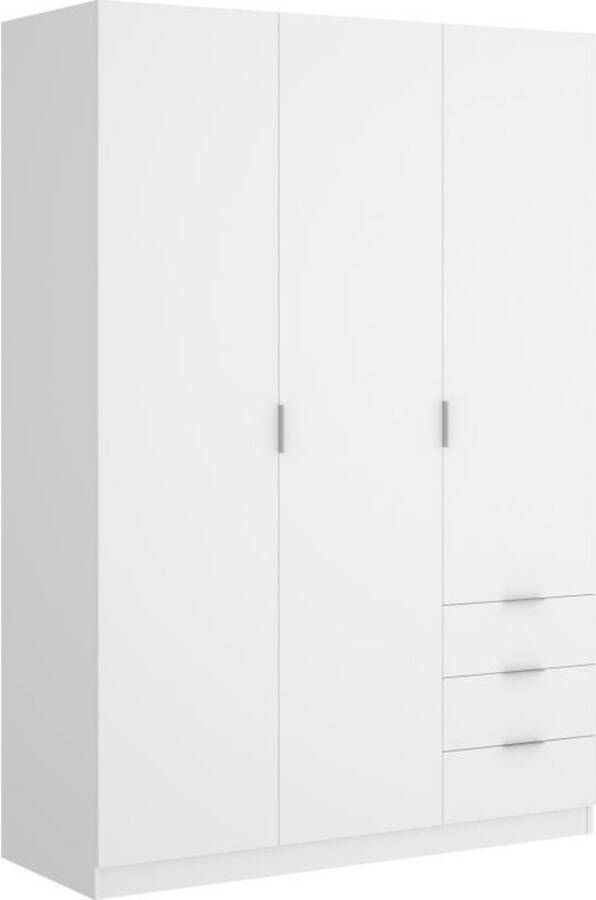 Vente-unique Kast 3 deuren en 3 lades L121 cm Wit LISTOWEL L 121 cm x H 184 cm x D 52 cm - Foto 4