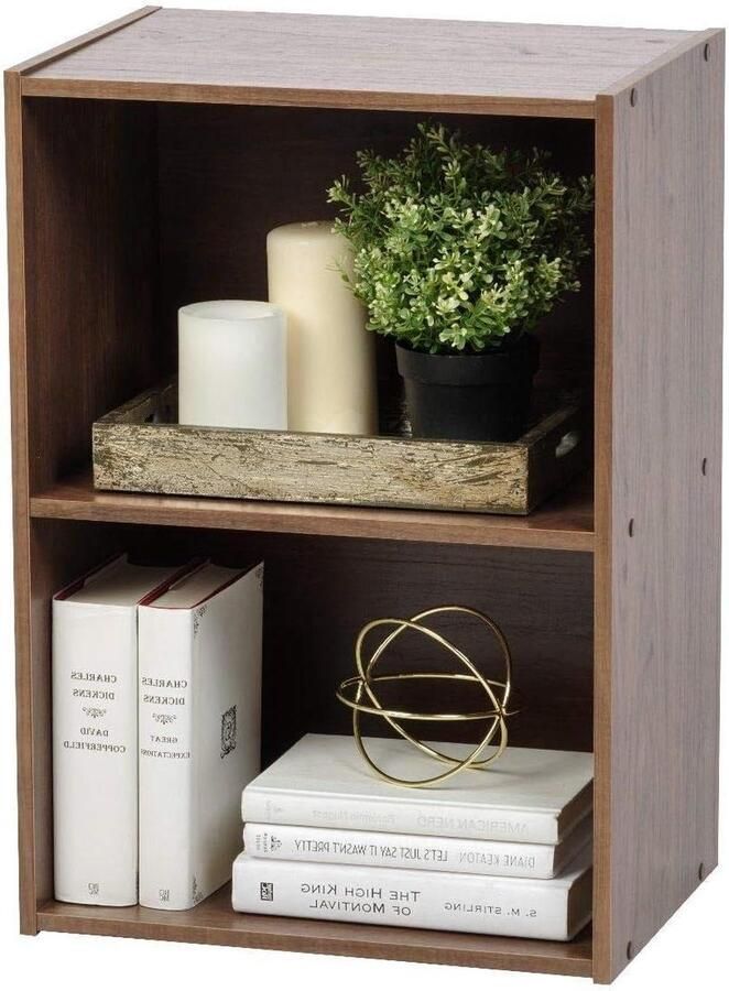 Kledingkast met 3 planken en Houten bak Modulair Design Woonkamer Kantoor Bruin Beside shelf - Foto 2