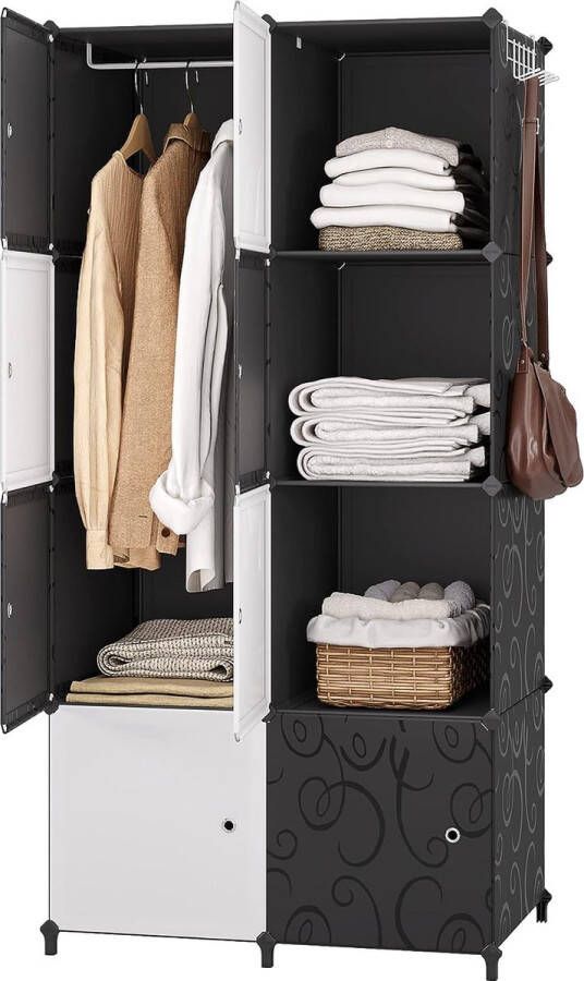 Kledingkast met deur modulaire kast draagbare reksysteem slaapkamerkast opberger voor kleding beautiful speelgoed boeken voor slaapkamer 8 cubes