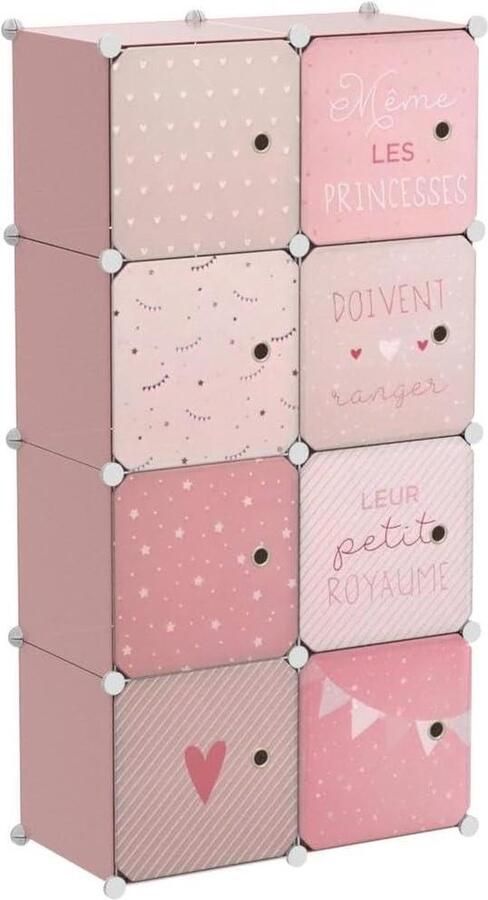 Kledingkast met opbergruimte voor kinderkamer roze Hoogte 124 cm IJzer cm kledingkast