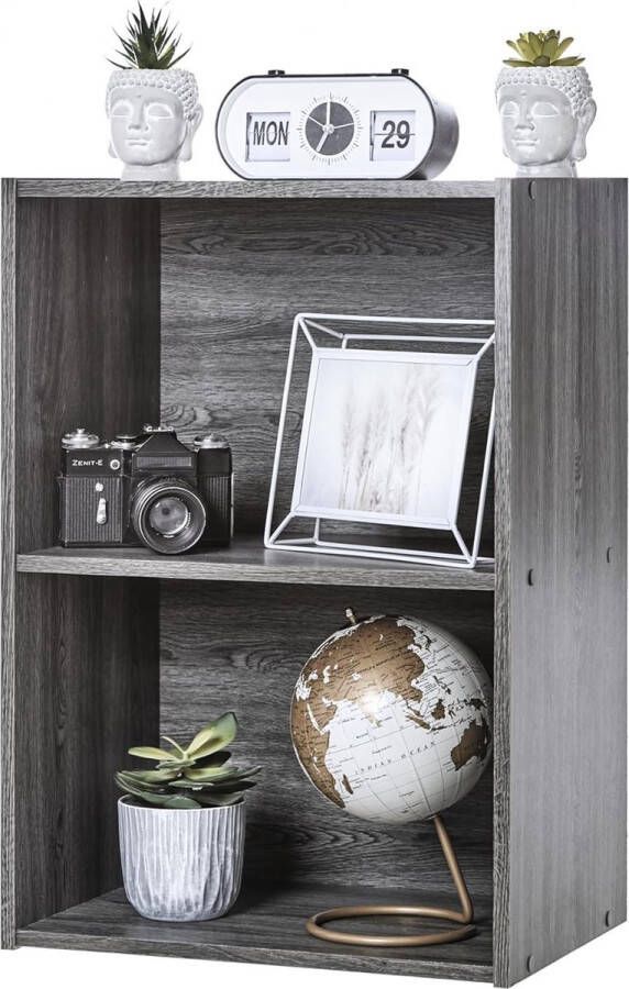 Kledingkast met planken Houten container met planken Boekenkast Modulair Design kantoor woonkamer slaapkamer Basic Storage Shelf CX-2 Grijs Eiken