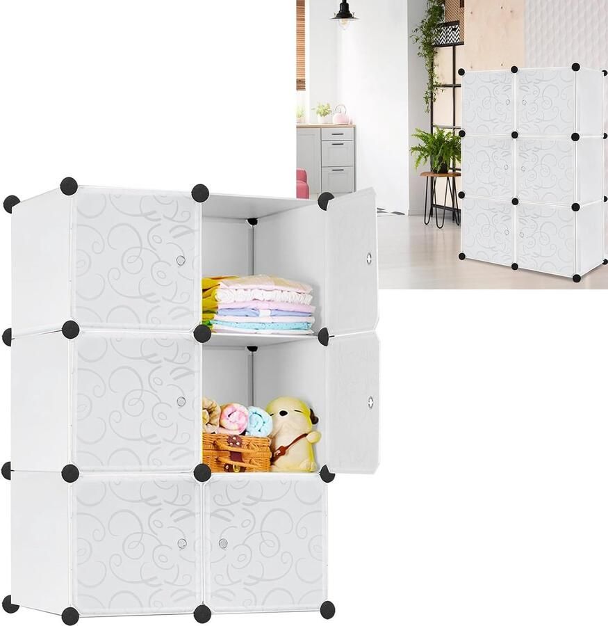 Kledingkast met Schoenenrek en Opbergruimte Draagbare Vouwkast voor Kleding Speelgoed en Meer