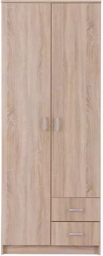 Kledingkast OLESSIA 5 deuren & 2 laden L80 cm Eiken L 80 cm x H 205 cm x D 52 cm
