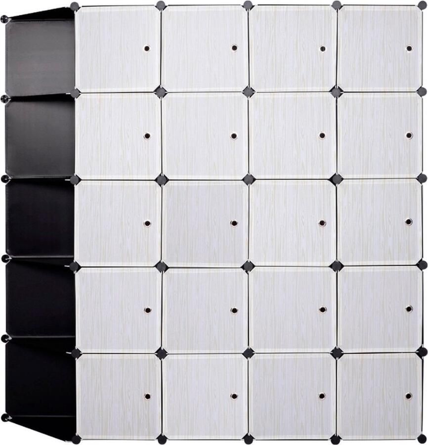 Kledingkast Opbergkast Speelgoedkast Schoenenkast Multifunctioneel PP Plastic + ABS Plastic Zwart 185x35x185