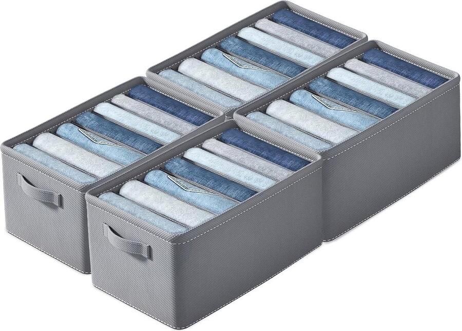 Kledingkast Organizer kledingkast 4 stuks opvouwbare opbergdoos grote 7 vakken lade-organizer voor kleding broeken truien Kledingkast