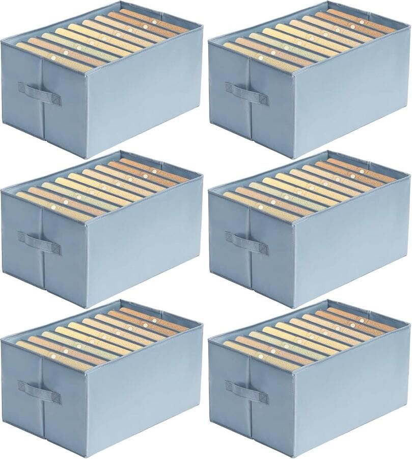 Kledingkast Organizer Set 6 Stuks Opvouwbare Opbergdozen voor Jeans Broeken en Truien