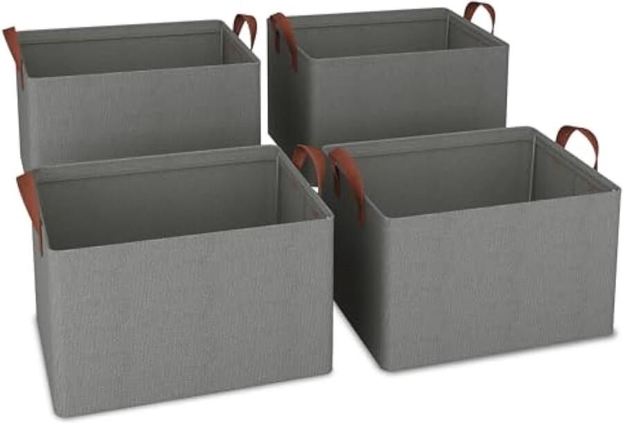 Kledingkast organizer set van 4 opvouwbare opbergmanden Oxford-stof voor opslag van badkamerartikelen 40 x 30 x 25 cm geschikt voor woonkamer slaapkamer opbergen van badkamerartikelen