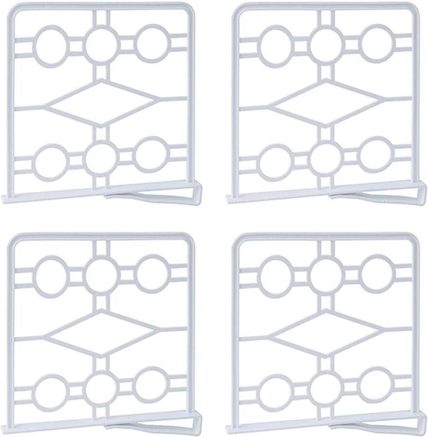 Kledingkast Plankverdeler Set 4 Stuks Organizer voor Slaapkamer Badkamer Keuken en Kantoor Wit kledingkasten slaapkamer