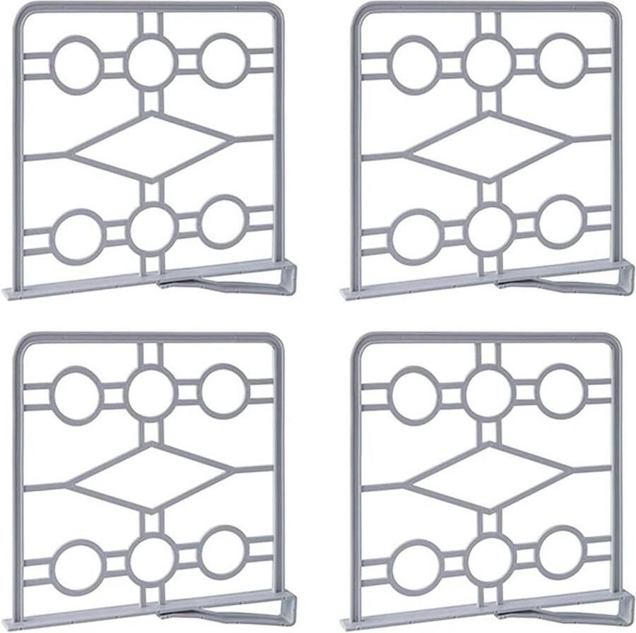 Kledingkast plankverdeler set 4 stuks voor slaapkamer badkamer keuken kantoor grijs - Foto 2