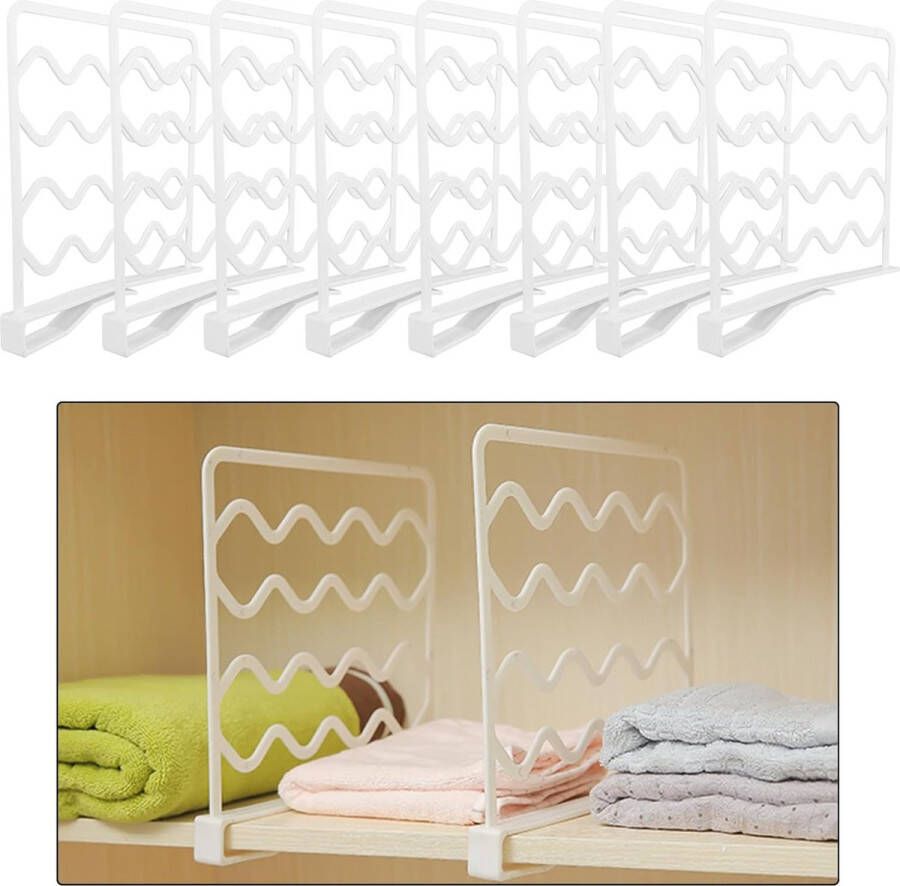 Kledingkast Plankverdelers Kunststof Plankverdeler Kast Organizer Voor Kledingkasten Kasten Boekenrekken 8 Stuks Wit