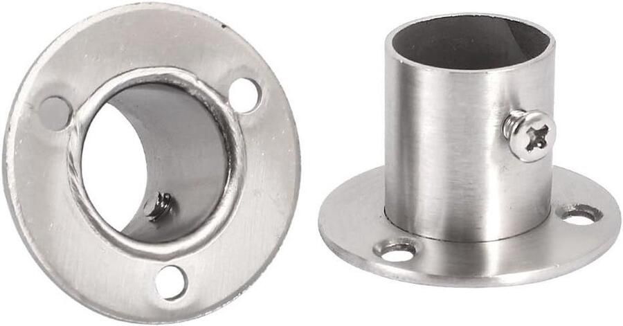 Kledingkast Roestvrijstalen Kledingstang Eindondersteuning 22 mm 2 Stuks Duurzaam en Stevig