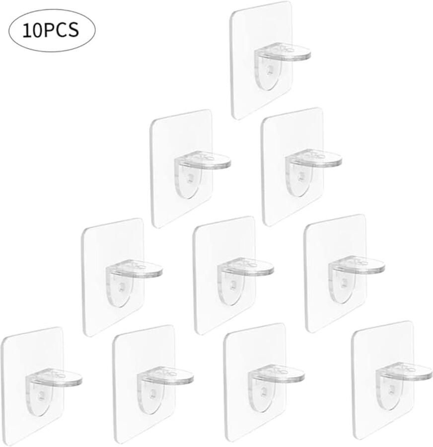 Kledingkast Scheidingsbeugels Zelfklevende Kastplankdragers nti-Slip Laagsteun Beugels Plankdrager Transparant -10 Stuks