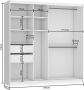 Kledingkast Slaapkamer Zwart Antraciet 200 cm-Schuifdeur-Spiegel-Lades-Kledingkasten-Schuifdeurkast-Garderobekast - Thumbnail 2
