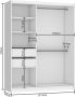 Kledingkast Slaapkamer Zwart Bruin 158 cm-Schuifdeur-Spiegel-Lades-Kledingkasten-Schuifdeurkast-Garderobekast - Thumbnail 1