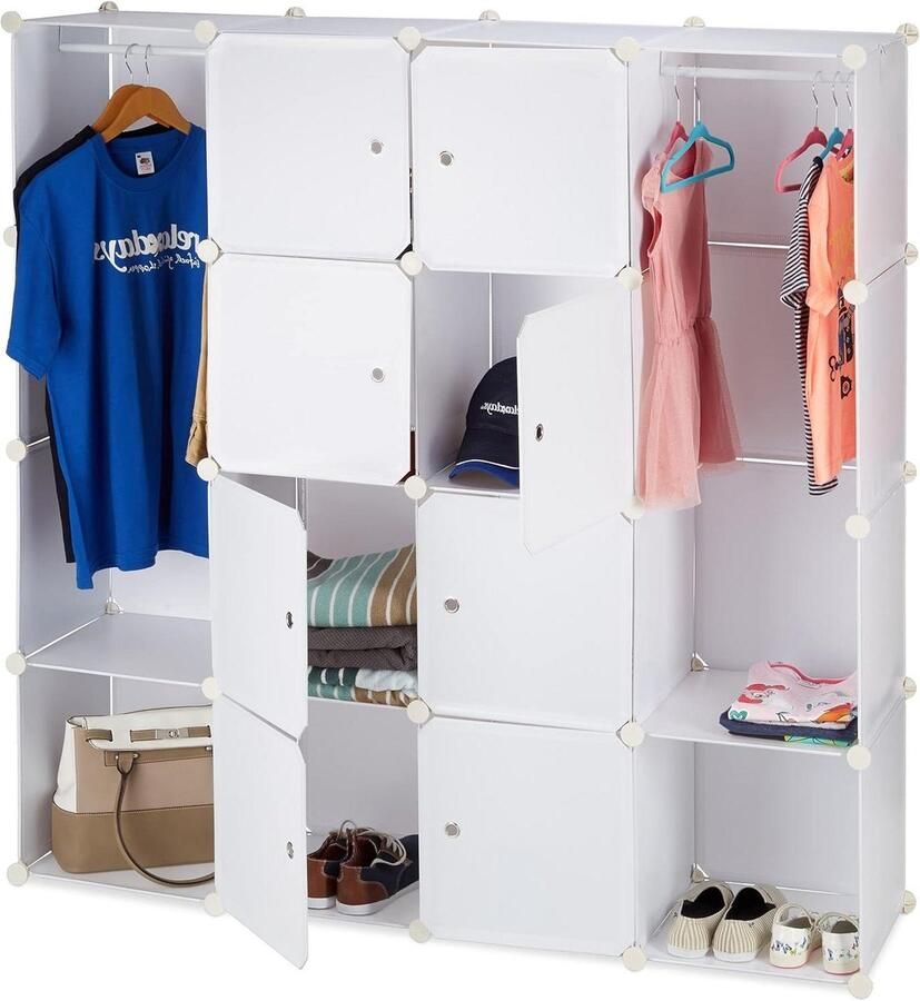 Uitbreidbare Kledingkast Organizer Rek Verstelbare Planken voor Organisatie en Opslag Geen Boor Locker Opbergrek Badkamer en Kledingkast Organisator 16.5 inch Breed (30-40 cm 118-157 inch) Kledingkast - Foto 7