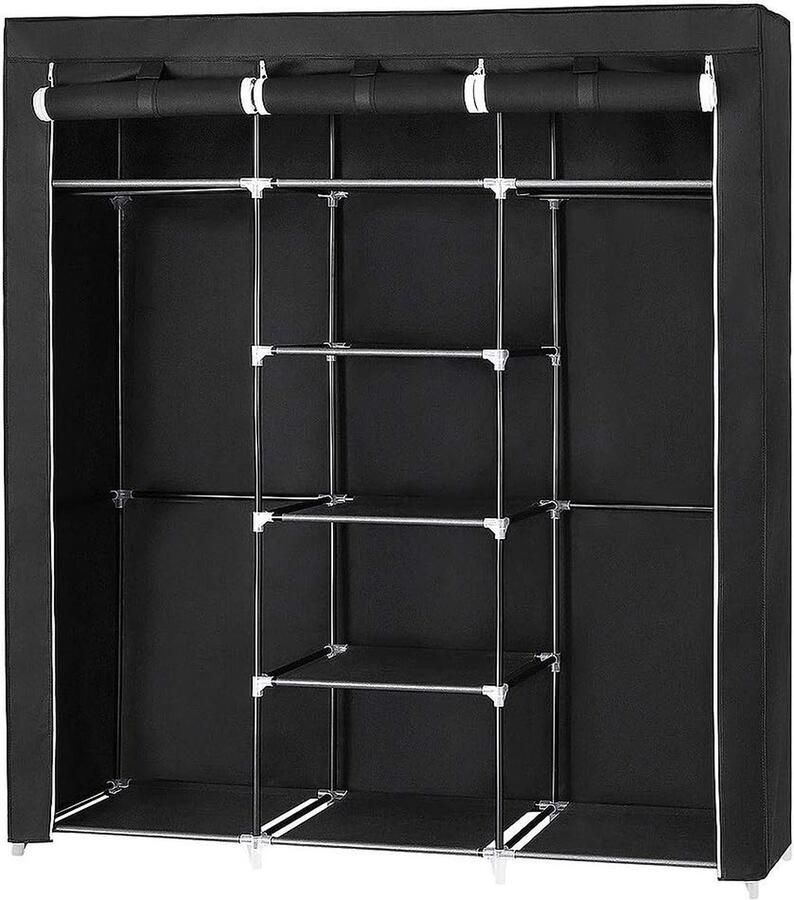 Willonin Kledingkast vouwkast stoffen kast opvouwbare garderobe voor slaapkamer kleedkamer (175 × 150 × 45 cm A) Merk: Willonin