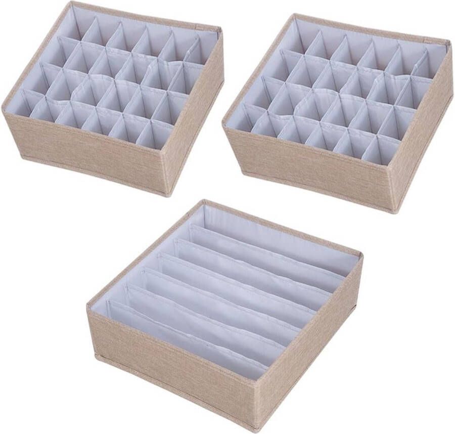 Kledingkastorganizer 3 stuks opberglade opvouwbare Pax-organizer kledingkastorganizersysteem kledingorganizerkast voor beha's ondergoed sokken stropdassen (Lino)