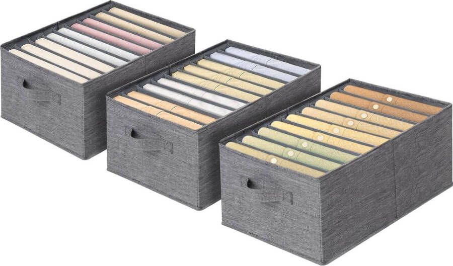Kledingkastorganizer 3 stuks opvouwbare kledingkastorganizer van PP-hardboard garderobeorganisatorsysteem voor kleding jeans broeken overhemden truien (40 x 30 x 20 cm 9 vakken)