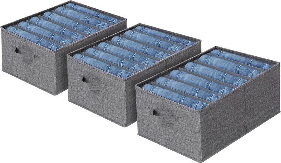 Kledingkastorganizer 3 stuks opvouwbare PP-hardboard kastorganizer kledingkast opbergsysteem kledingkast voor kleding jeans broeken overhemden truien (40 x 30 x 20 cm 6 vakken)