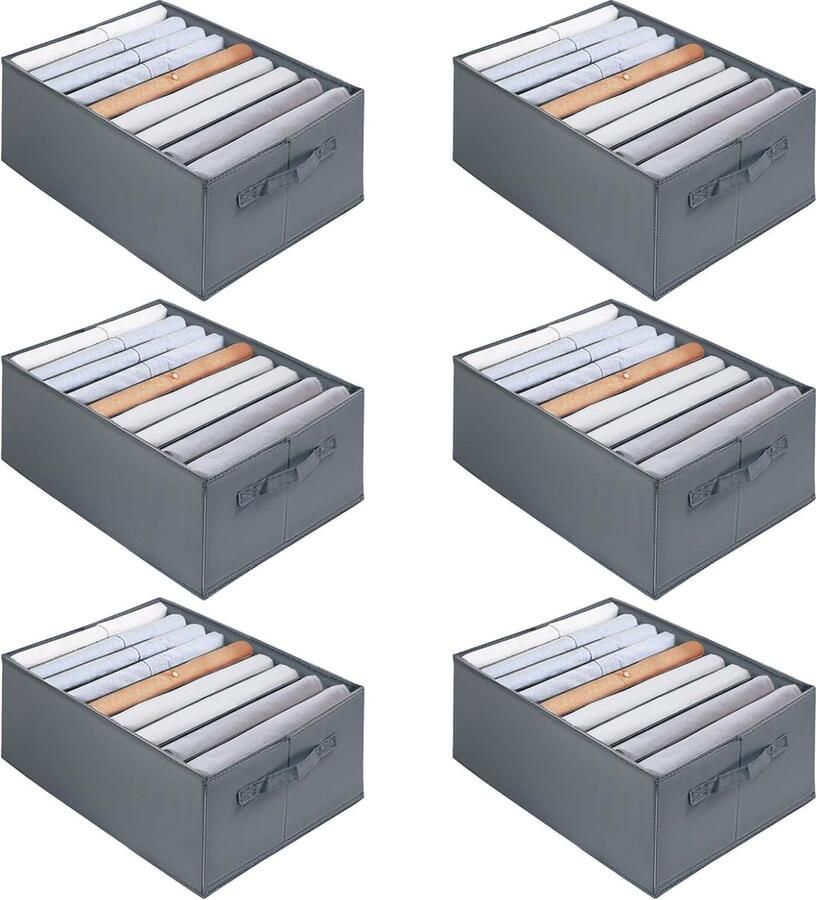 Kledingkastorganizer set van 6 opbergdoos 9 vakken kastorganizer ladeorganizer opvouwbaar 34 x 25 x 17 cm voor broeken kleding T-shirts ondergoed