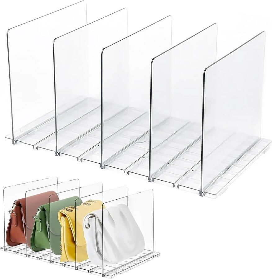 Kledingkastverdelers Transparante opbergdoos van plastic zak Verstelbare afstand Ladekast Opbergdoos voor boekenverdelers Geschikt voor slaapkamer keuken kastverdelers