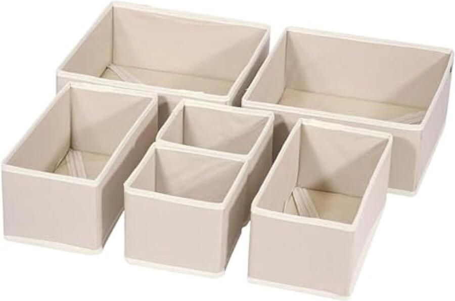 Kledingladeorganisatoren 6-delige ladeverdelers opvouwbare kledingopbergorganizer voor slaapkamer stoffen ondergoedorganizer voor shirts sokken ondergoed kledingorganizer voor