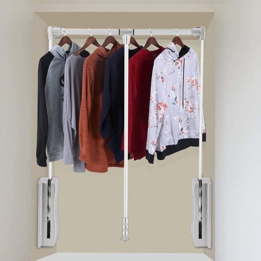 Kledinglift uittrekbare kledingstang pull-down garderolift belastbaarheid 10 kg 600-830 mm