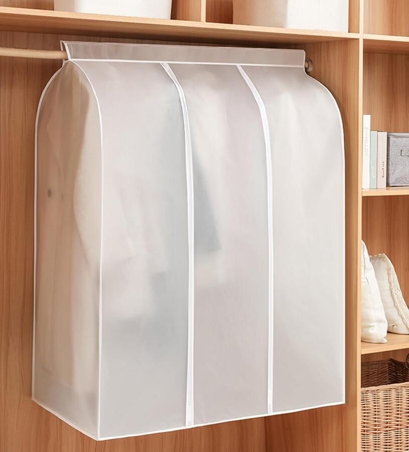 Kledingrailhoes voor Stofdicht Garderobe Kledingrek 100 * 50 * 120 cm PEVA Stofdicht Opbergtas met Volledige Rits en Magic Tape Hoes voor kledingrek