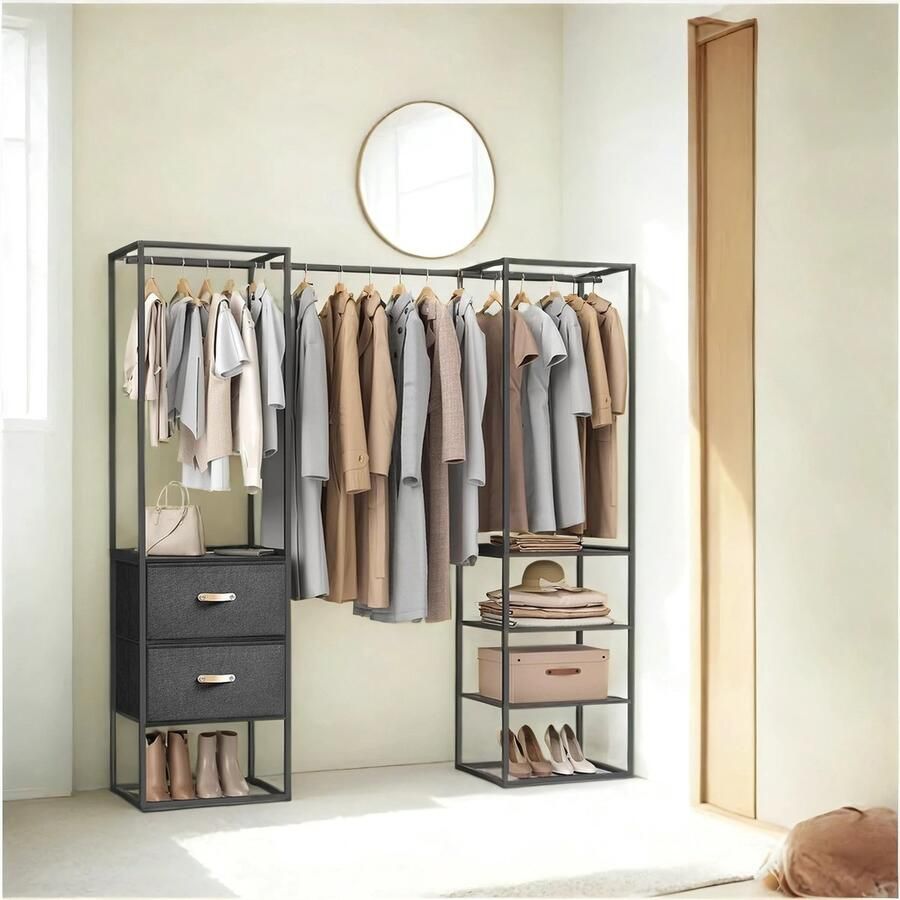 Kledingrek 2 Lades Ebbenhout Zwart