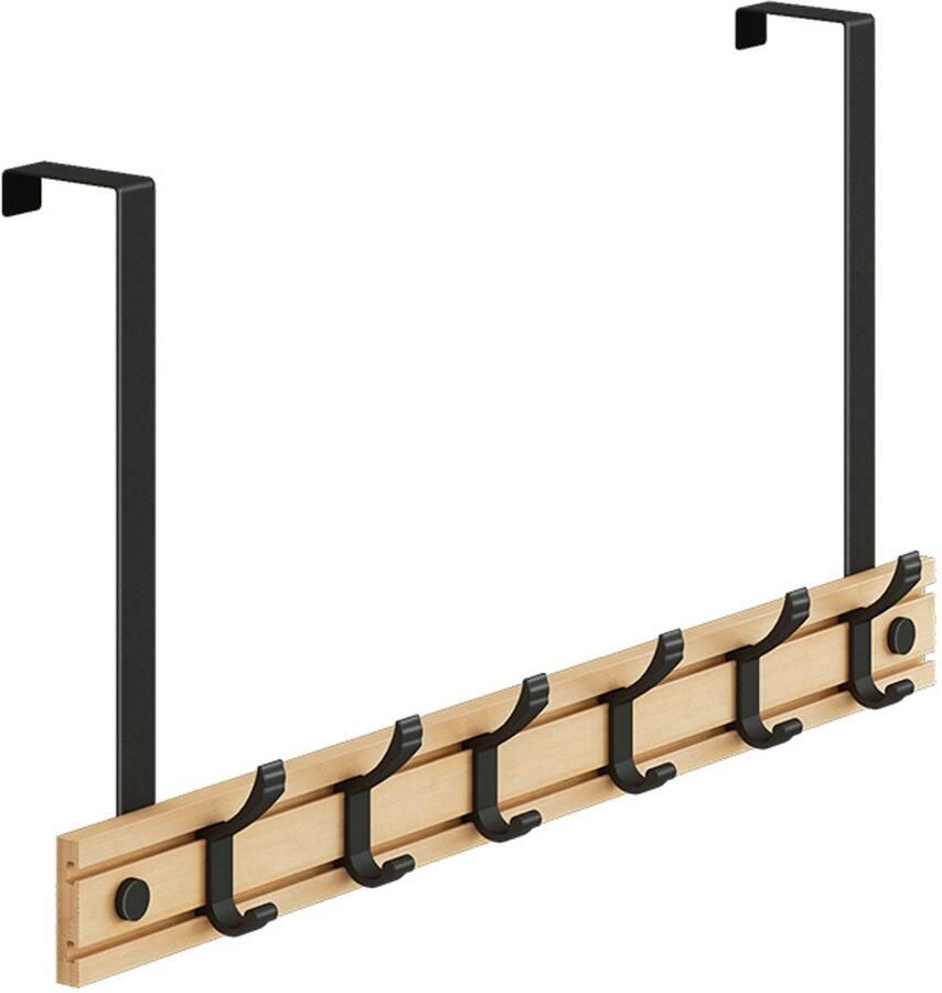 Kledingrek 6 Actieve Haken Heavy Duty Kleding Hoed Houder Bamboe