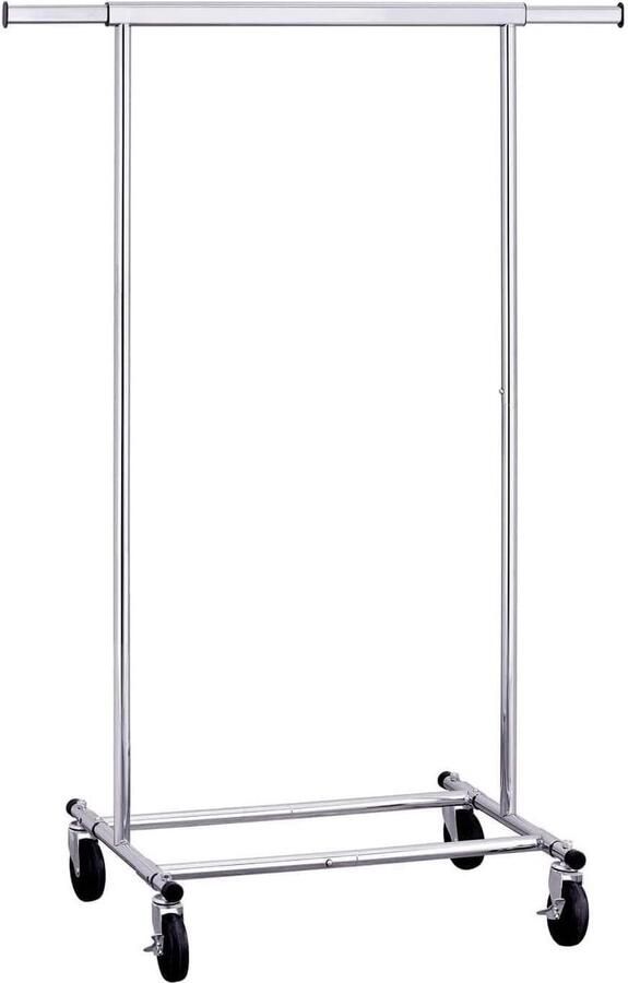 Senza Marchio Kledingrek Darren Professioneel Extra Sterk Metalen Telescopisch Kledingrek Op Wielen Inklapbaar & Verstelbaar 100 KG Belastbaar