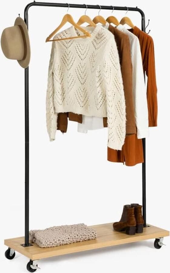 Kledingrek DETROIT kledingkast rolkapstok XXL industrieel design