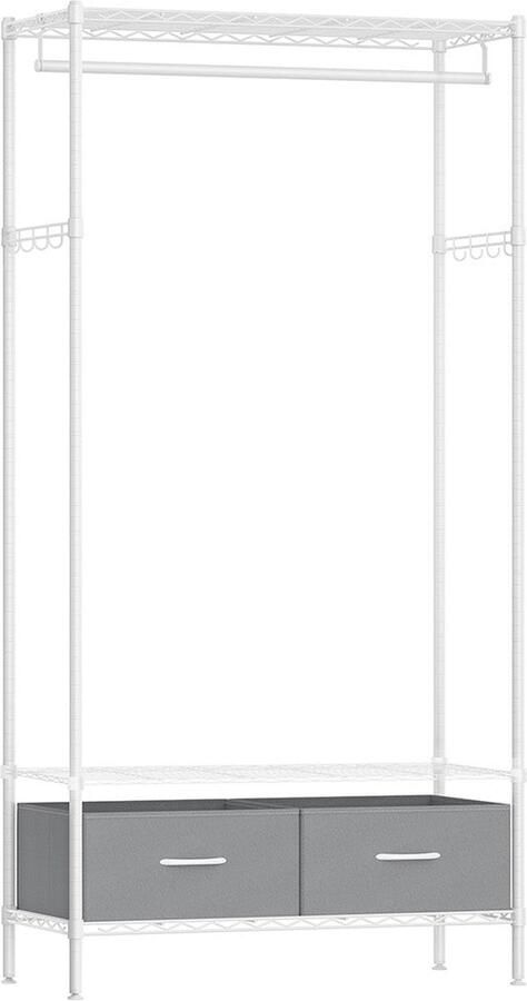 Rootz Living Rootz Stalen Kledingrek Garderobeorganisator Kledingrek Cloud White-Dove Grey 40cm x 90cm x 180cm Max. 90kg Totaal laadvermogen