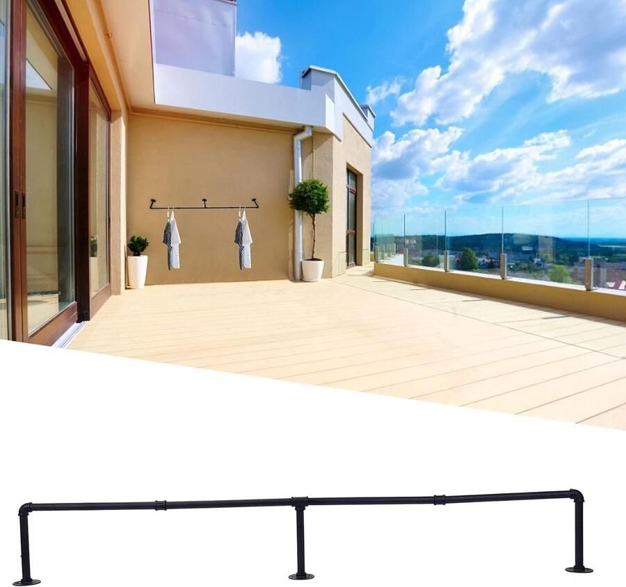 Kledingrek ijzeren pijpen gemakkelijk te installeren vintage design voor salon en thuis