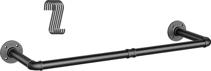 Kledingrek Industriële pijp kleding barrek 92cm wandmontage afneembare retro metalen kledingstuk opknoping opslag rail dubbele basis Kledingrek