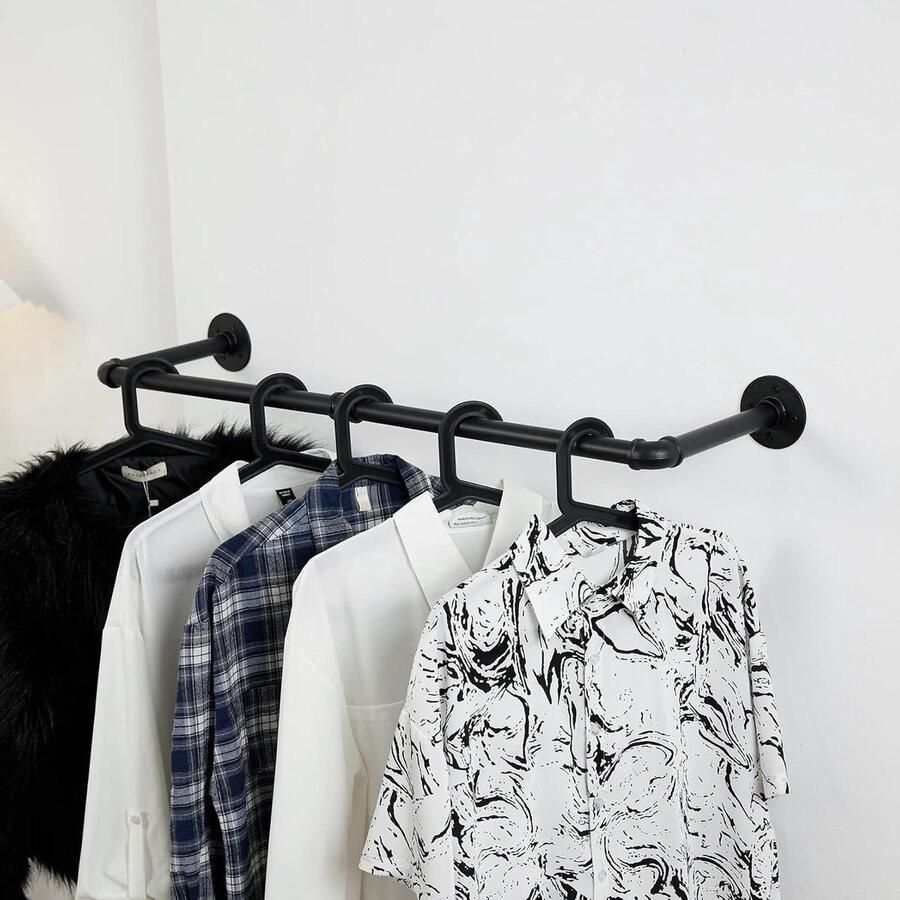 Kledingrek Industriële Pijp Wandmontage Multifunctionele Kledingopslag Organizer