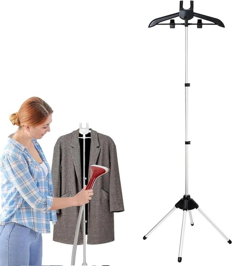 Kledingrek Kledinghanger voor kledingstomer inklapbaar zwart
