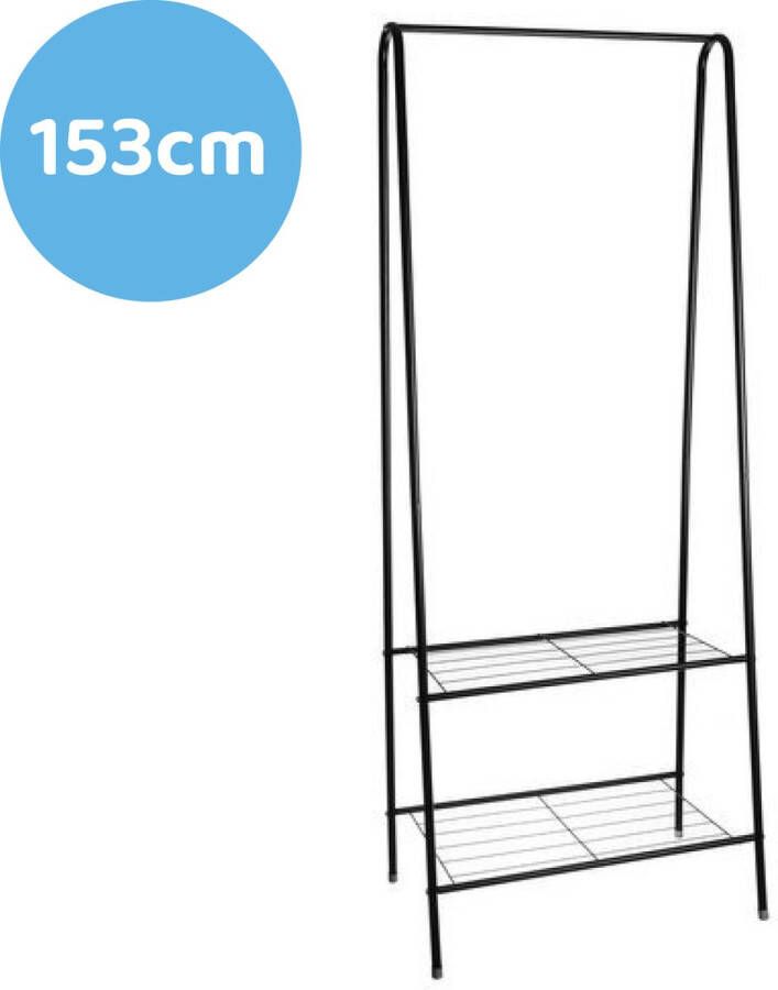 Kledingrek Kledingkast Kledingstang Kledingrek Metaal Industrieel Opbergruimte Voor Schoenen 153x60x34cm