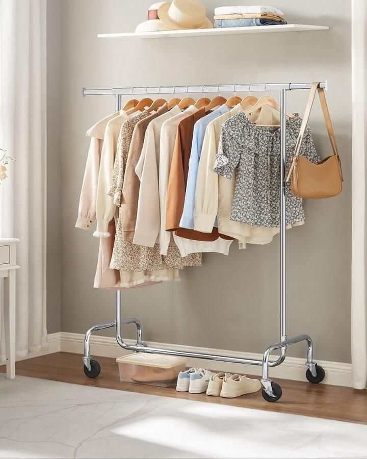 Rootz Living Rootz Kledingrek Kledingstandaard Verchroomde ijzeren buis 110-150cm x 160cm x 45cm Zilverachtig 130kg laadvermogen