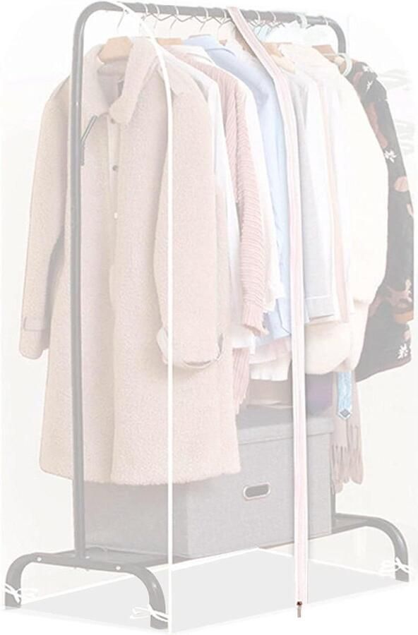 Kledingrek Kledingzak lang 110 cm mottenbescherming-doorschijnend-ritssluiting-vochtbestendig