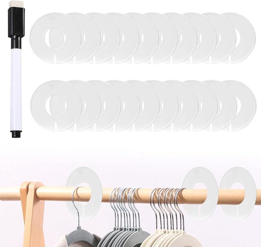 Kledingrek Maatscheider 20 stuks Maattabbladen en Maatverdeler voor het Organiseren van Kleding