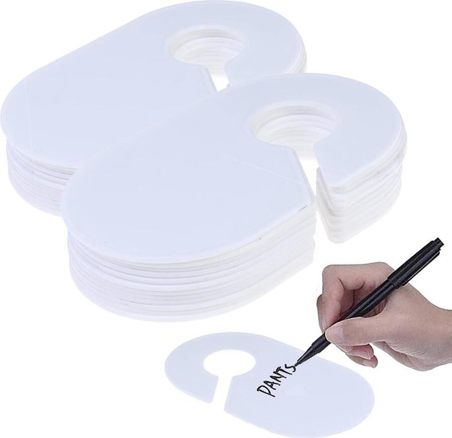 Kledingrek maatverdelers duurzaam kunststof set van 10 17x10 cm