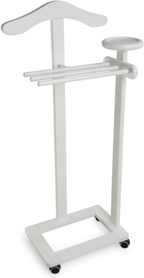 Kledingrek Massief Beukenhout Wit 130 x 37 x 32 cm