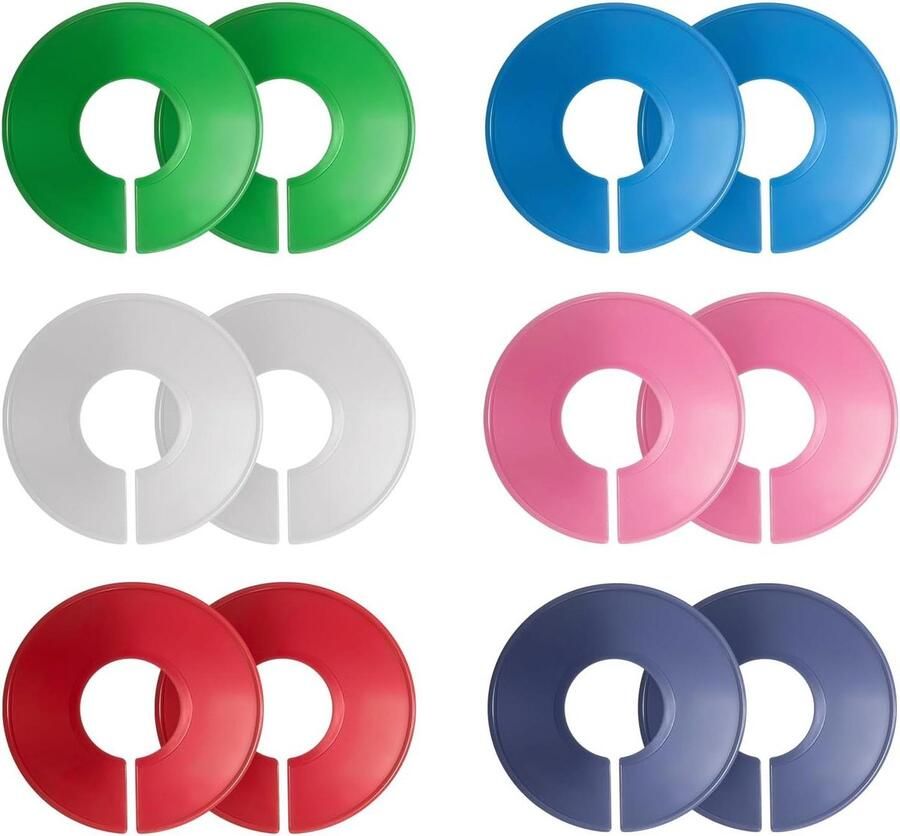 Kledingrek maten verdeler witte ronde kunststof maatscheider