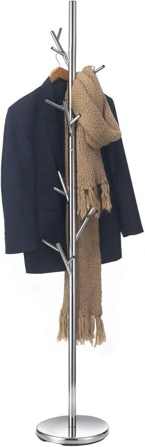 Kledingrek met 6 Haken Chroomlook Kapstok voor Jassen en Accessoires