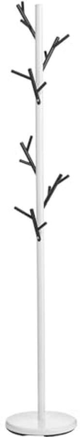 Kledingrek met 6 haken in wit en zwart – Moderne kapstok voor jassen en accessoires