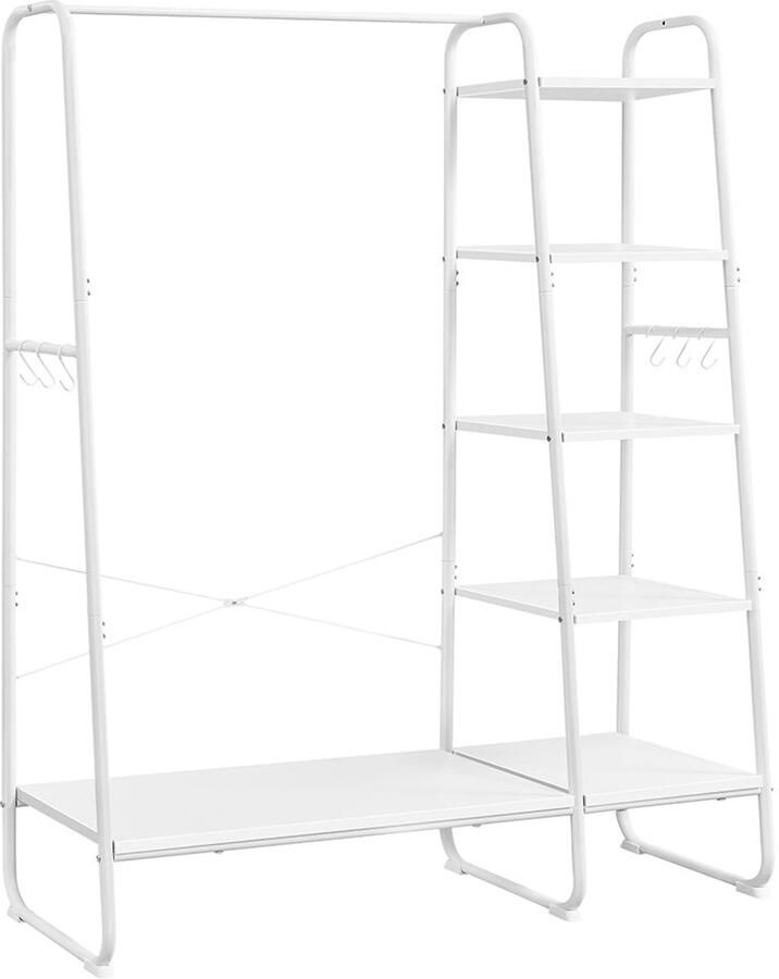 Kledingrek met 6 haken kledingrail jasstandaard ruimtebesparing 45 cm x 120 cm x 160 cm